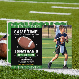 Convites Football Field Birthday boy with Photo