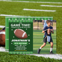  Football Field Birthday boy with Photo