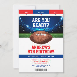 Convites Football Kids Birthday Party Ticket Invitation