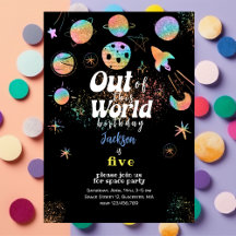 Fora deste aniversário de criança de aventura espa