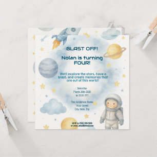 Convites Fora deste cósmico mundial   Festa Espacial - Aniv