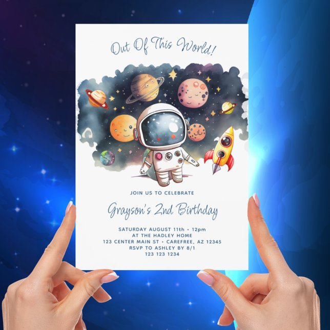 Convites Fora deste Mundo Espaço Sideral 2º Aniversário (Criador carregado)