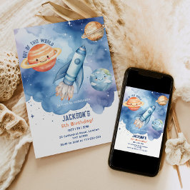 Convites Fora deste mundo Festa de aniversário de planetas 