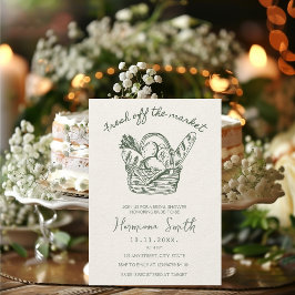 Convites Fora do Chá de panela Verde desenhado à mão