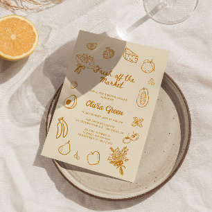 Convites Fora Do Mercado, Chá de panela Desenhado De Mão La