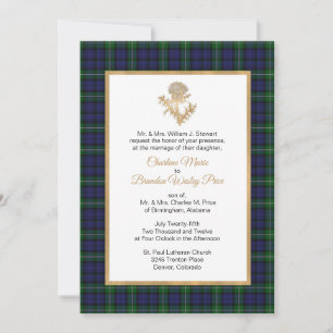 Convites Forbes Xadrez Casamento de Thistle