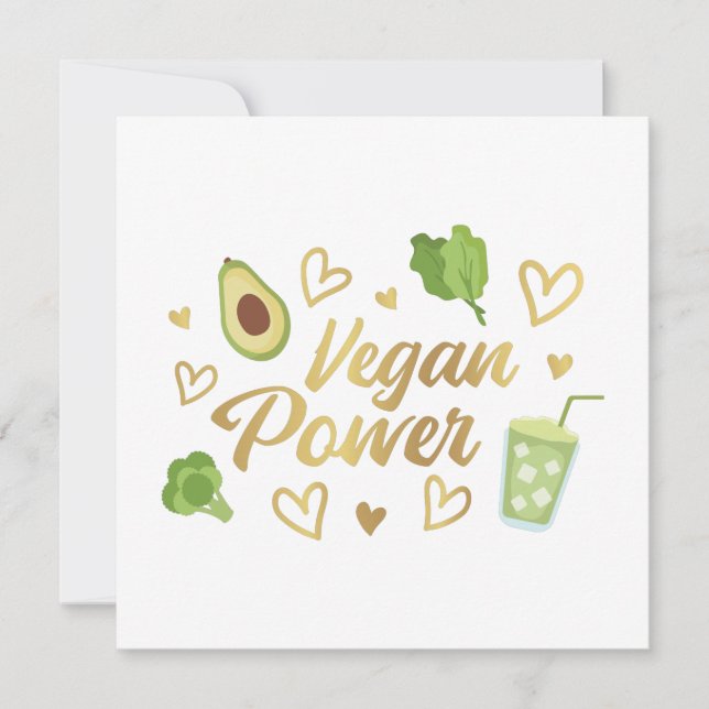 Convites força vegana do coração (Frente)