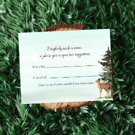 Convites Forest Adventure Baby Name Adivinha Jogo dos Deers