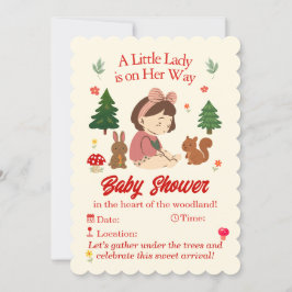 Convites Forest Animals Baby Shower Invitation