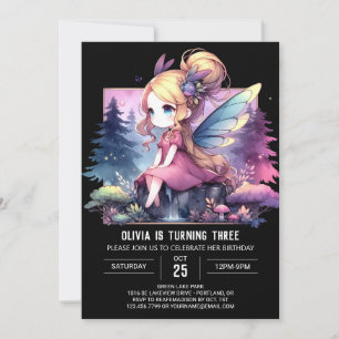 Convites Forest Digital Fairy Birthday