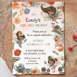 Convites Forest Fairy First Birthday, Partido Mágico