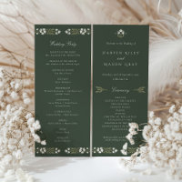 Forest Green Art Nouveau Cerimônia de Casamento