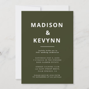 Convites Forest Green   Casamento Moderno de Scandi Minimal