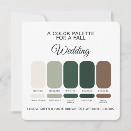 Convites Forest Green Earth Brown Fall Wedding Palette Card