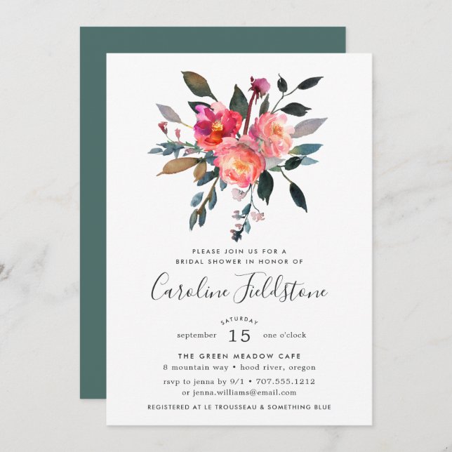 Convites Forest Posy Chá de panela (Frente/Verso)