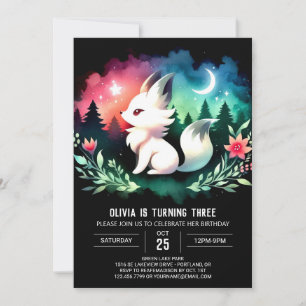 Convites Forest Simple Wolf Birthday