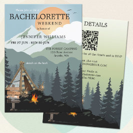 Convites Forest Spa Camping Bachelorette Weekend Invitation