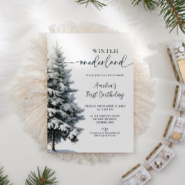 Convites Forest Winter Onederland Birthday