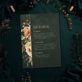 Convites Forest Witch Green Floral Wedding Details Card