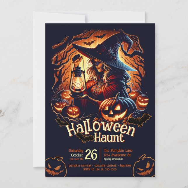 Convites Forest Witch Halloween (Frente)
