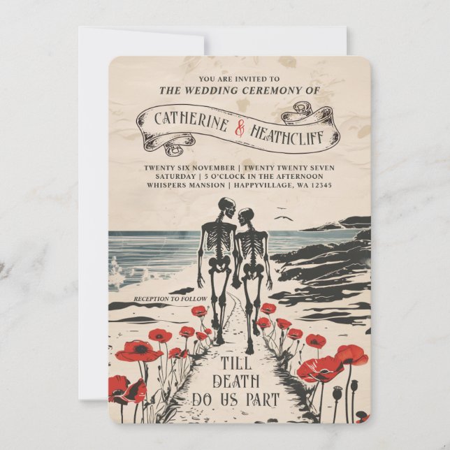 Convites Forever Love by the Sea Wedding Invitation (Frente)