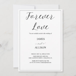 Convites Forever Love Saúde Elegante Minimalista Simples