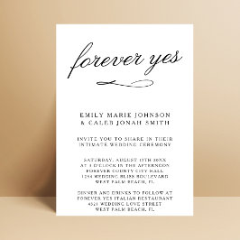 Convites Forever Sim Casamento íntimo romântico