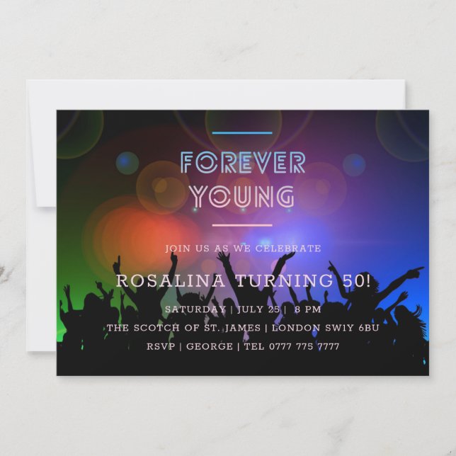 Convites Forever Young Dance Club| Aniversário (Frente)