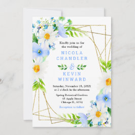 Convites Forget Me Nots and Daisies Wedding
