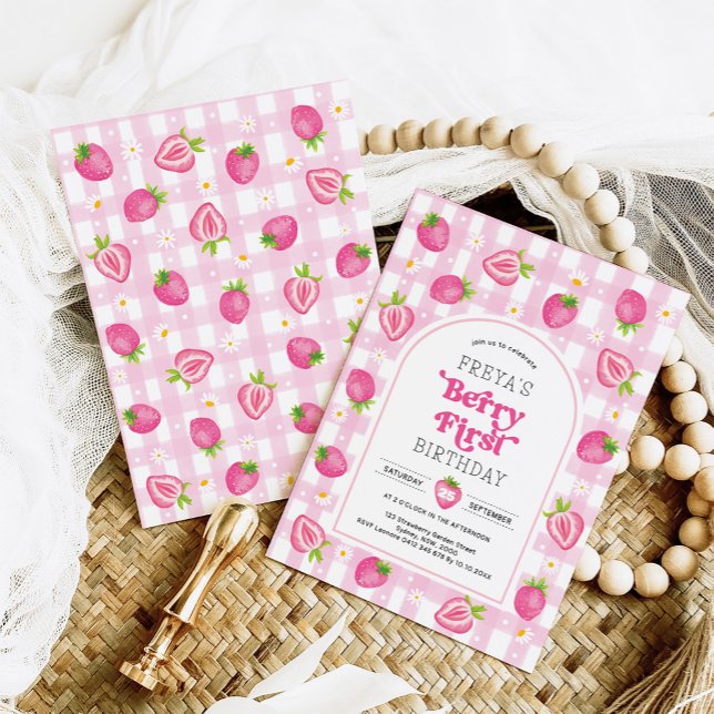 Convites Forja Rosa Berry, Primeira primeiro aniversario (Criador carregado)