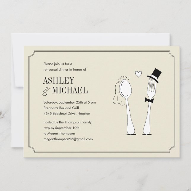 Convites Fork Loves Spoon, Janto de Ensaios (Frente)