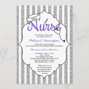 Convites Formação em enfermeiro roxo Cerimônia de fiação RN