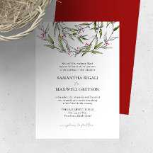 Convites Formais para Casamento Verde Botânico
