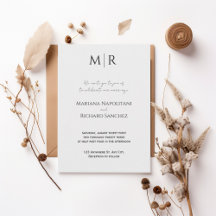 Formal Black and White Wedding Invitation