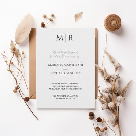 Convites Formal Black and White Wedding Invitation