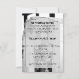 Convites Formal Black Tie White Flower Ceremony wedding