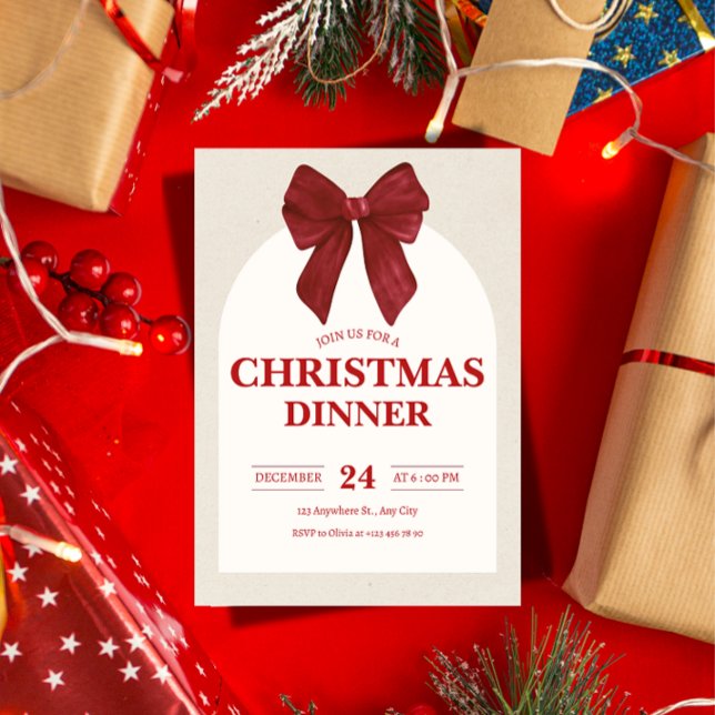 Convites Formal Christmas Dinner Invitation | Elegant Hld ("The simplest way to announce an unforgettable holiday dinner. Fully customizable."

)