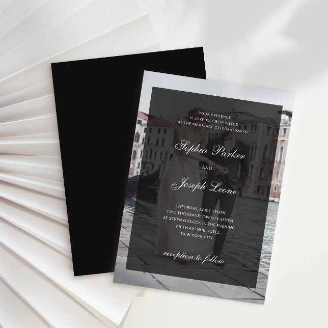 Convites Formal Classic and Dark Overlay | Photo Wedding (Criador carregado)