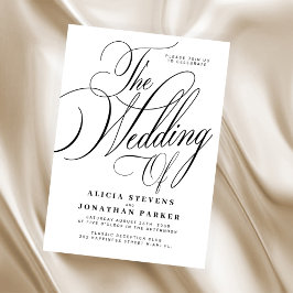 Convites Formal classic elegant calligraphy wedding