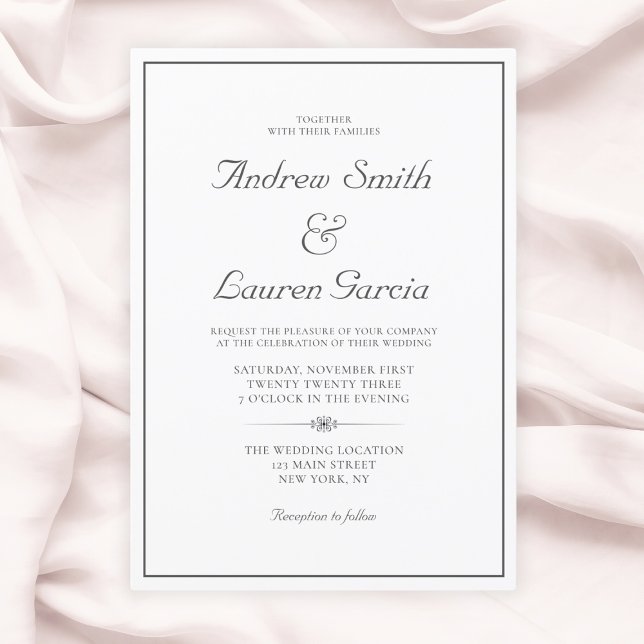 Convites Formal De Casamento Elegante Tradicional (Elegant Wedding Formal Wording Traditional Invitation
)