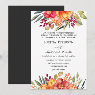 Convites Formal de Flor Moderno e Elegante Pintado
