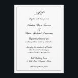 Convites Formal De Monograma Elegante Tudo Em Um Casamento<br><div class="desc">O estilo tradicional All In One Wedding Invitation apresenta um design simples em preto clássico e branco com seu monograma no topo junto com seus detalhes de casamento em um roteiro elegante cercado por uma fronteira. A cor pode ser alterada para qualquer cor desejada clicando no botão "personalizar". A parte...</div>