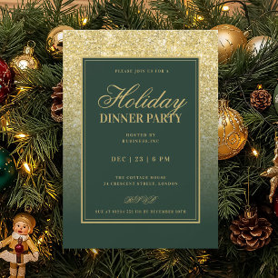 Convites Formal Dourado Glam FAUX Brilho Festa de Natal Jan