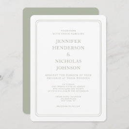 Convites Formal Elegante Sage Green Wedding