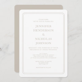 Convites Formal Elegante Taupe Casamento