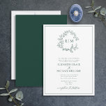 Convites Formal Emerald Green Leafy Crest Monograma Casamen<br><div class="desc">Estamos amando esta moda, convite formal de casamento no esmerald green! Simples, elegante e tão bonito, ele apresenta uma coroa desenhada à mão rodeando um monograma moderno de casamento. Tradicional em termos de redação, apresenta os nomes dos pais que alojam o casamento, é personalizado em tipografia elegante, e acentuado com...</div>