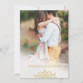 Convites Formal Indian Style Foto Dourada Casamento Chic Ro