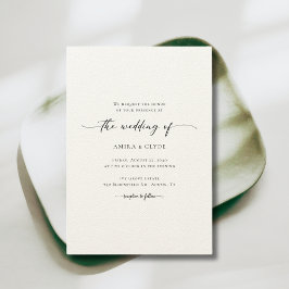 Convites Formal Ivory Modern Calliografia Belo Casamento