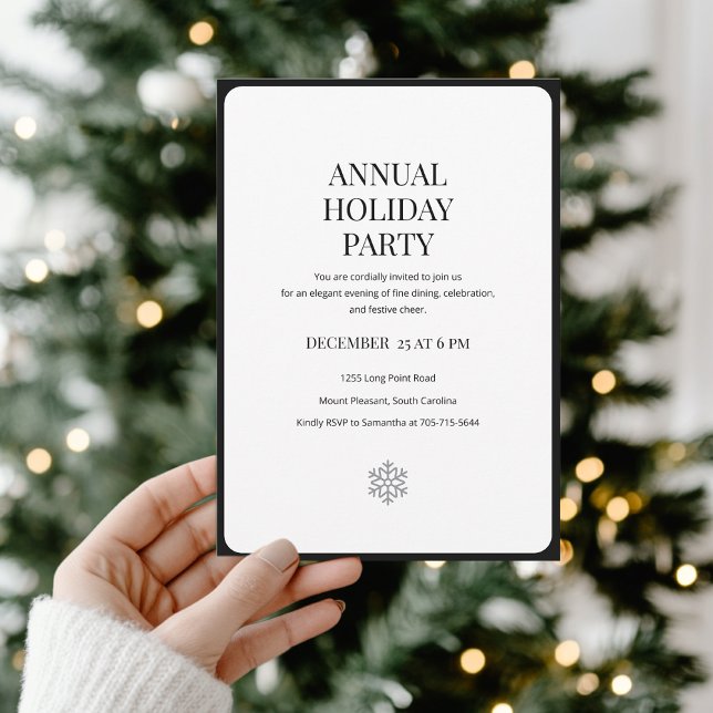Convites Formal Minimalist Annual Holiday Party  (Criador carregado)