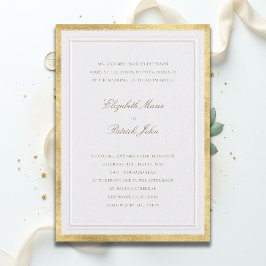 Convites Formal Modern Classic Elevated Gold Pearl Wedding